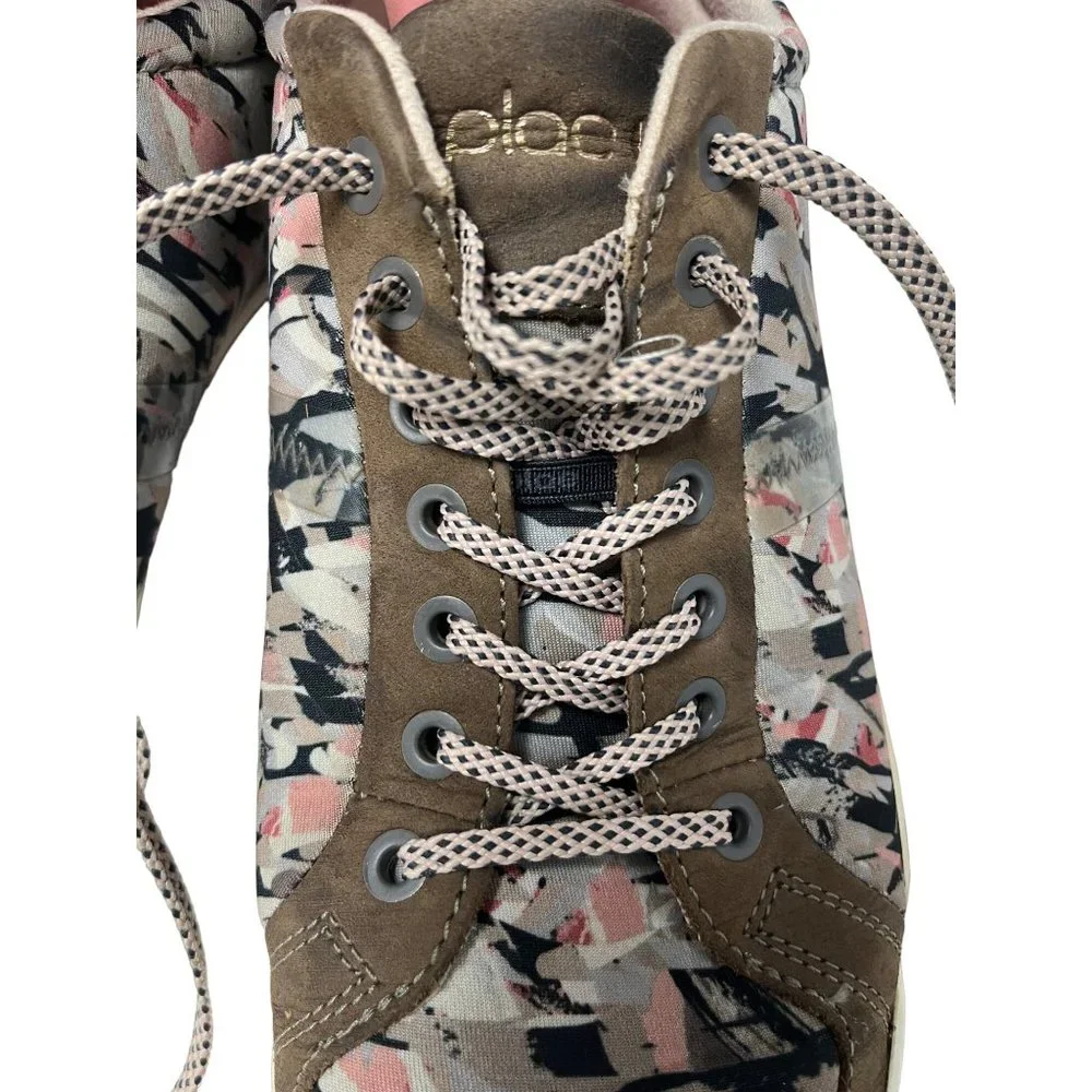 Plae SIZE 8.5 WOMENS Prospect Rose Granite Tie Sneakers Pink Grey Taupe Beige - Picture 7 of 12